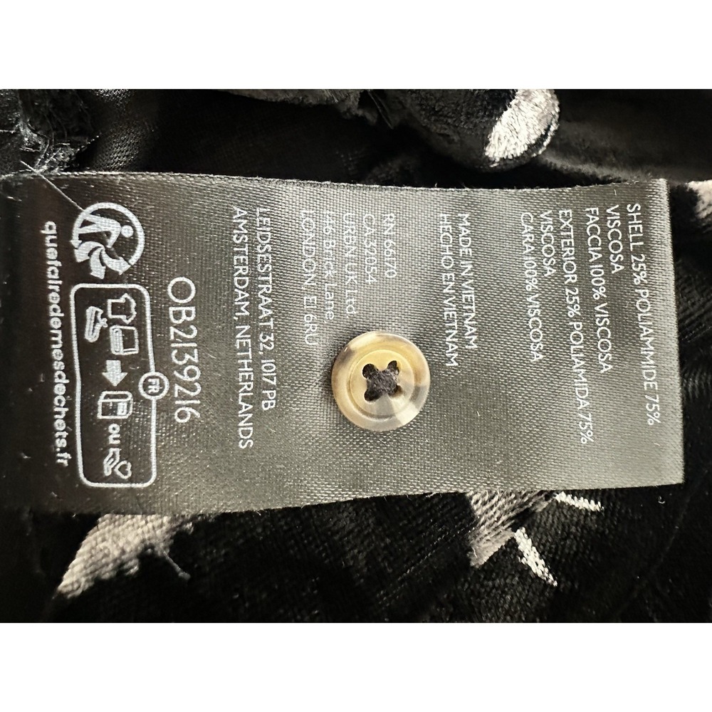 Pilcro By Anthropologie Top Women's XS Black Floral Velvet Long Sleeve Button - Picture 6 of 11